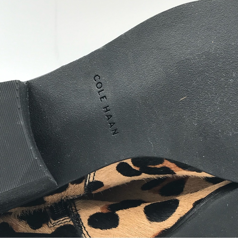 NWOB COLE HAAN Grand‎ OS Sz 6 Joanna Calf Hair Leopard Animal Print Bootie Boots - Picture 11 of 14